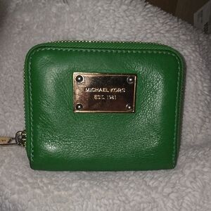 Michael Kors Green Leather Wallet